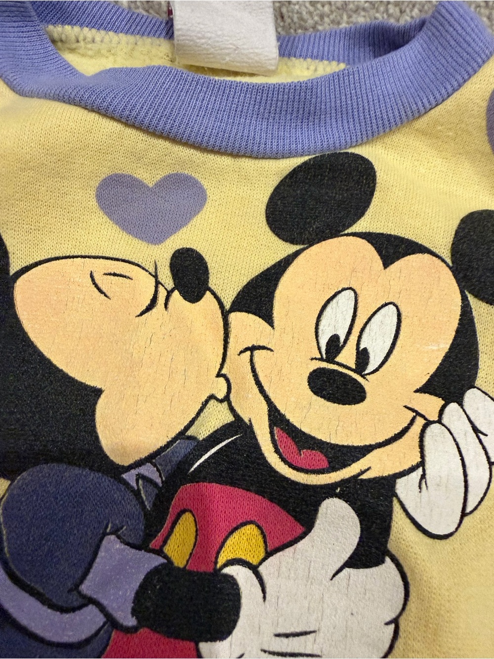 Vintage Disney Yellow & Lavender Minnie & Mickey Kids Sweatshirt - Picture 5 of 8